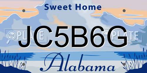 JC5B6G Alabama License Plate