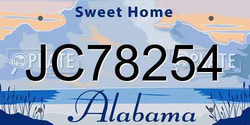 JC78254 Alabama License Plate