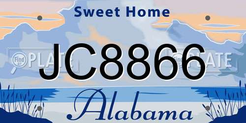 JC8866 Alabama License Plate
