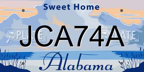 JCA74A Alabama License Plate