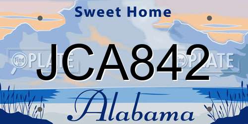 JCA842 Alabama License Plate