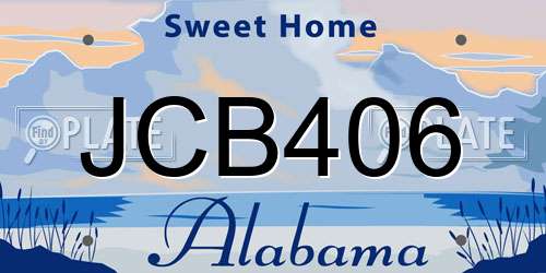 JCB406 Alabama License Plate