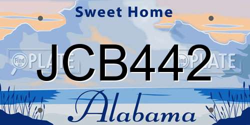 JCB442 Alabama License Plate