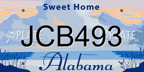JCB493 Alabama License Plate