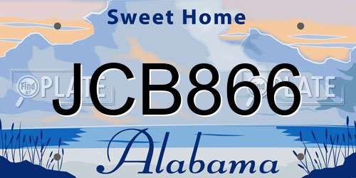 JCB866 Alabama License Plate