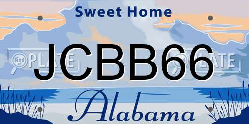 JCBB66 Alabama License Plate