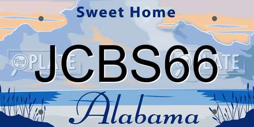 JCBS66 Alabama License Plate
