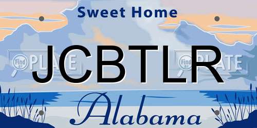 JCBTLR Alabama License Plate