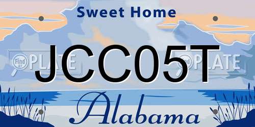 JCC05T Alabama License Plate