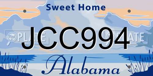 JCC994 Alabama License Plate