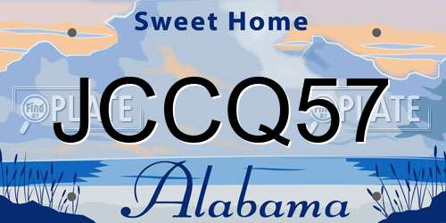 JCCQ57 Alabama License Plate