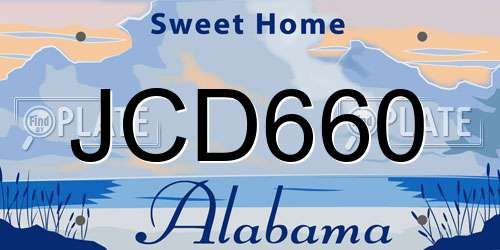 JCD660 Alabama License Plate