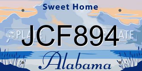 JCF894 Alabama License Plate