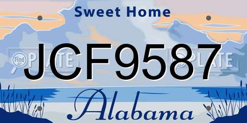 JCF9587 Alabama License Plate