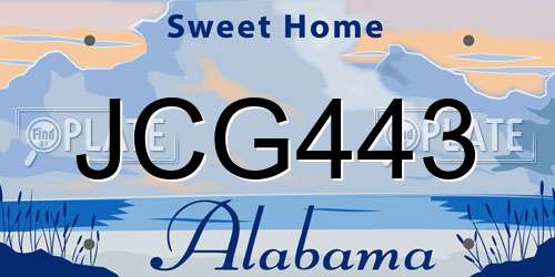 JCG443 Alabama License Plate