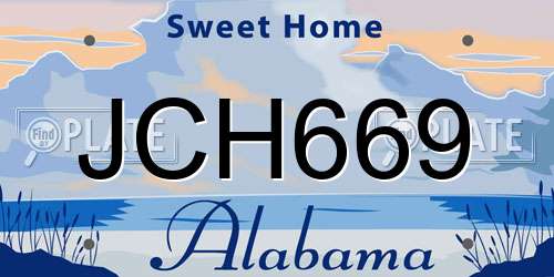 JCH669 Alabama License Plate