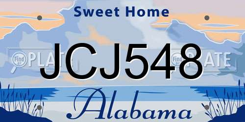 JCJ548 Alabama License Plate