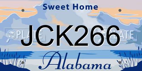 JCK266 Alabama License Plate