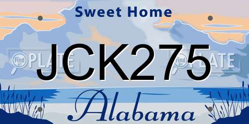 JCK275 Alabama License Plate