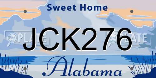 JCK276 Alabama License Plate