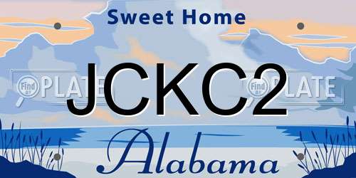 JCKC2 Alabama License Plate