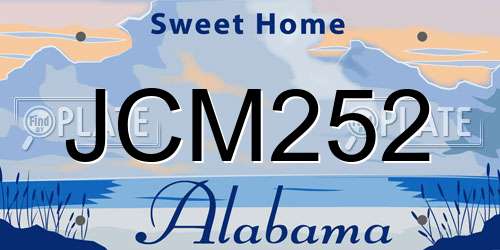 JCM252 Alabama License Plate