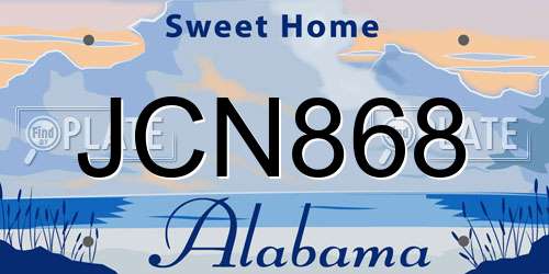 JCN868 Alabama License Plate