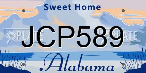 JCP589 Alabama License Plate