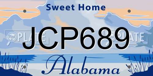 JCP689 Alabama License Plate