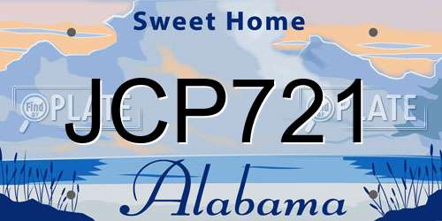 JCP721 Alabama License Plate