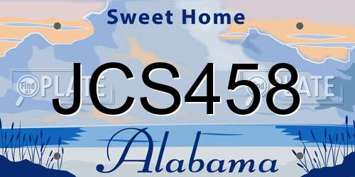 JCS458 Alabama License Plate
