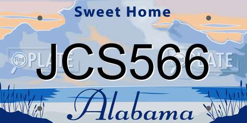 JCS566 Alabama License Plate