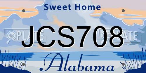 JCS708 Alabama License Plate