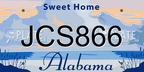 JCS866 Alabama License Plate