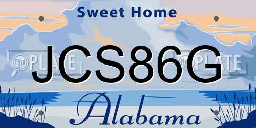 JCS86G Alabama License Plate