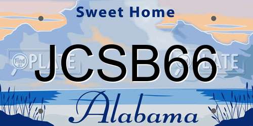 JCSB66 Alabama License Plate