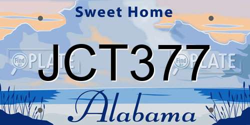 JCT377 Alabama License Plate