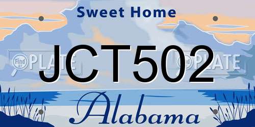 JCT502 Alabama License Plate