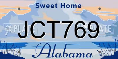 JCT769 Alabama License Plate