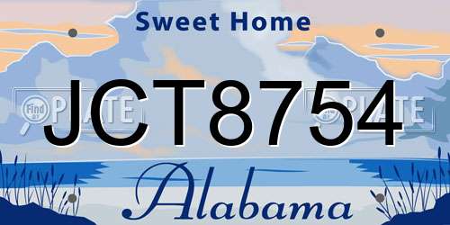 JCT8754 Alabama License Plate