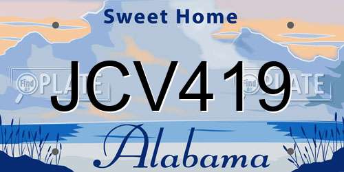 JCV419 Alabama License Plate
