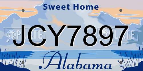 JCY7897 Alabama License Plate