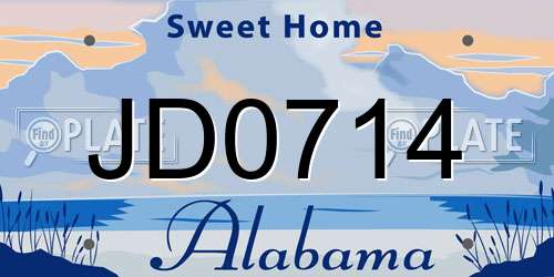 JD0714 Alabama License Plate