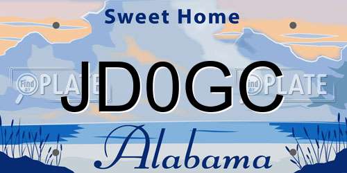JD0GC Alabama License Plate