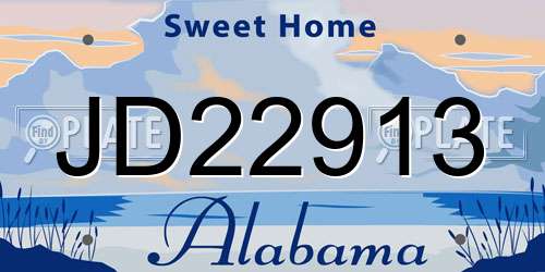 JD22913 Alabama License Plate