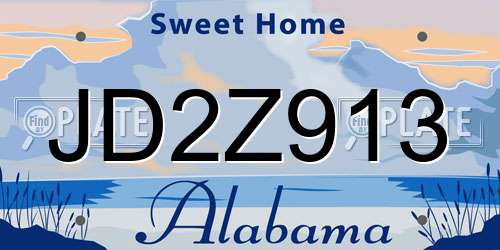 JD2Z913 Alabama License Plate