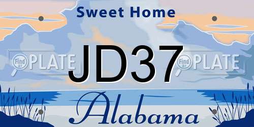 JD37 Alabama License Plate