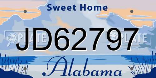 JD62797 Alabama License Plate