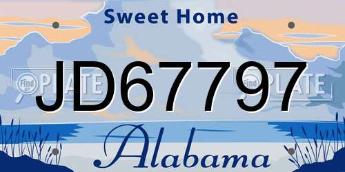 JD67797 Alabama License Plate