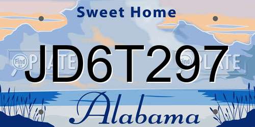 JD6T297 Alabama License Plate